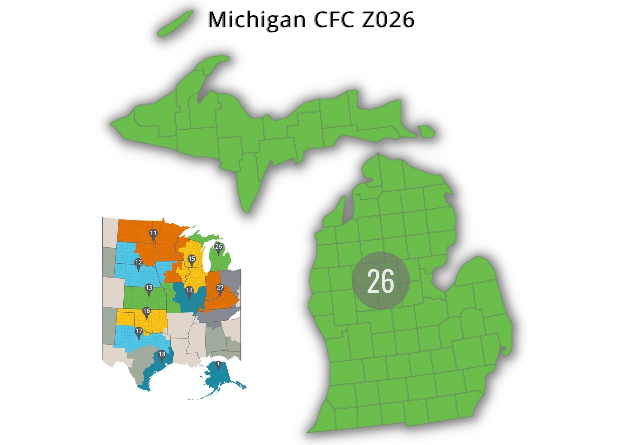 Map of the Michigan CFC Counties