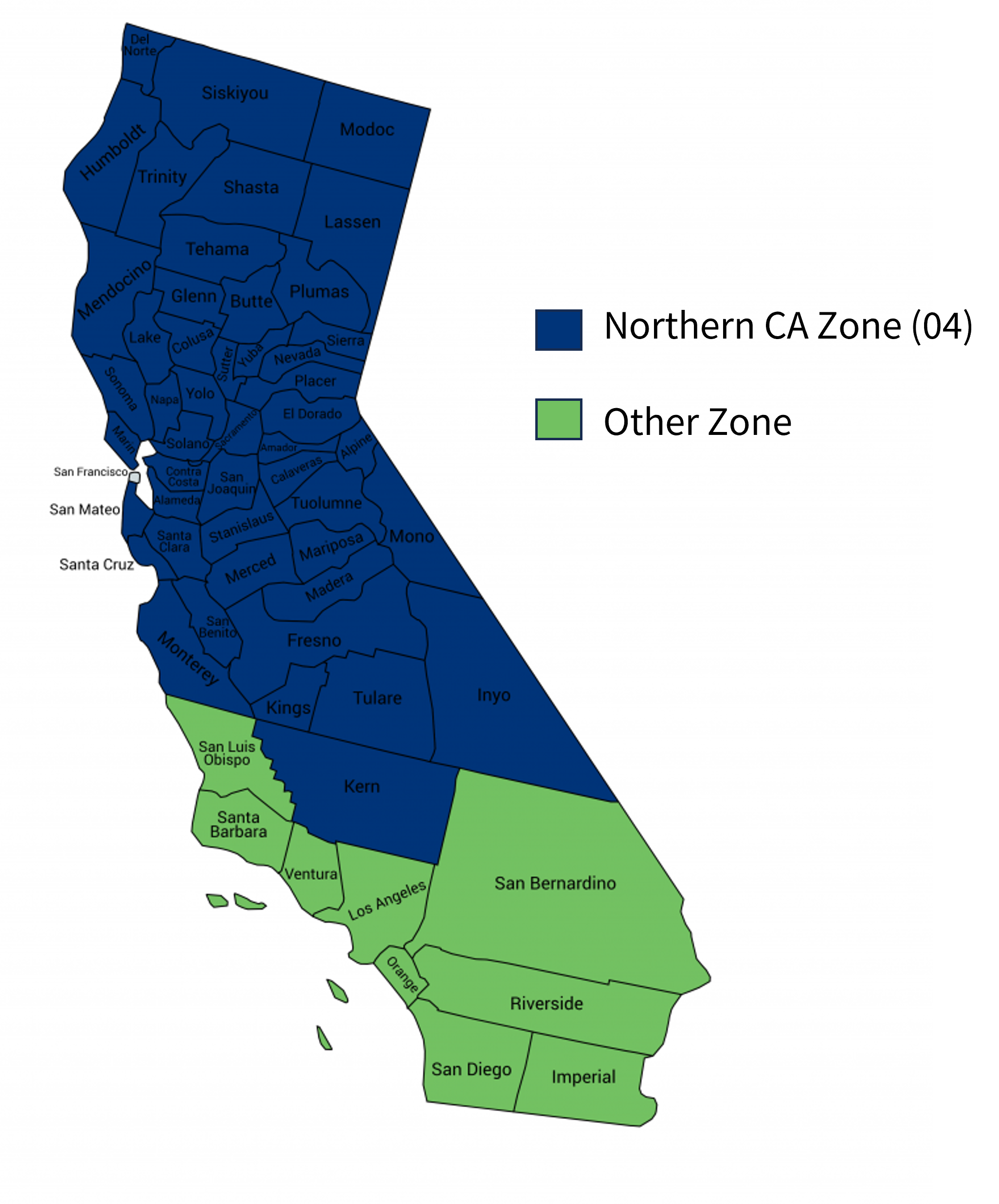 Northern California Map - Lusa Sissie