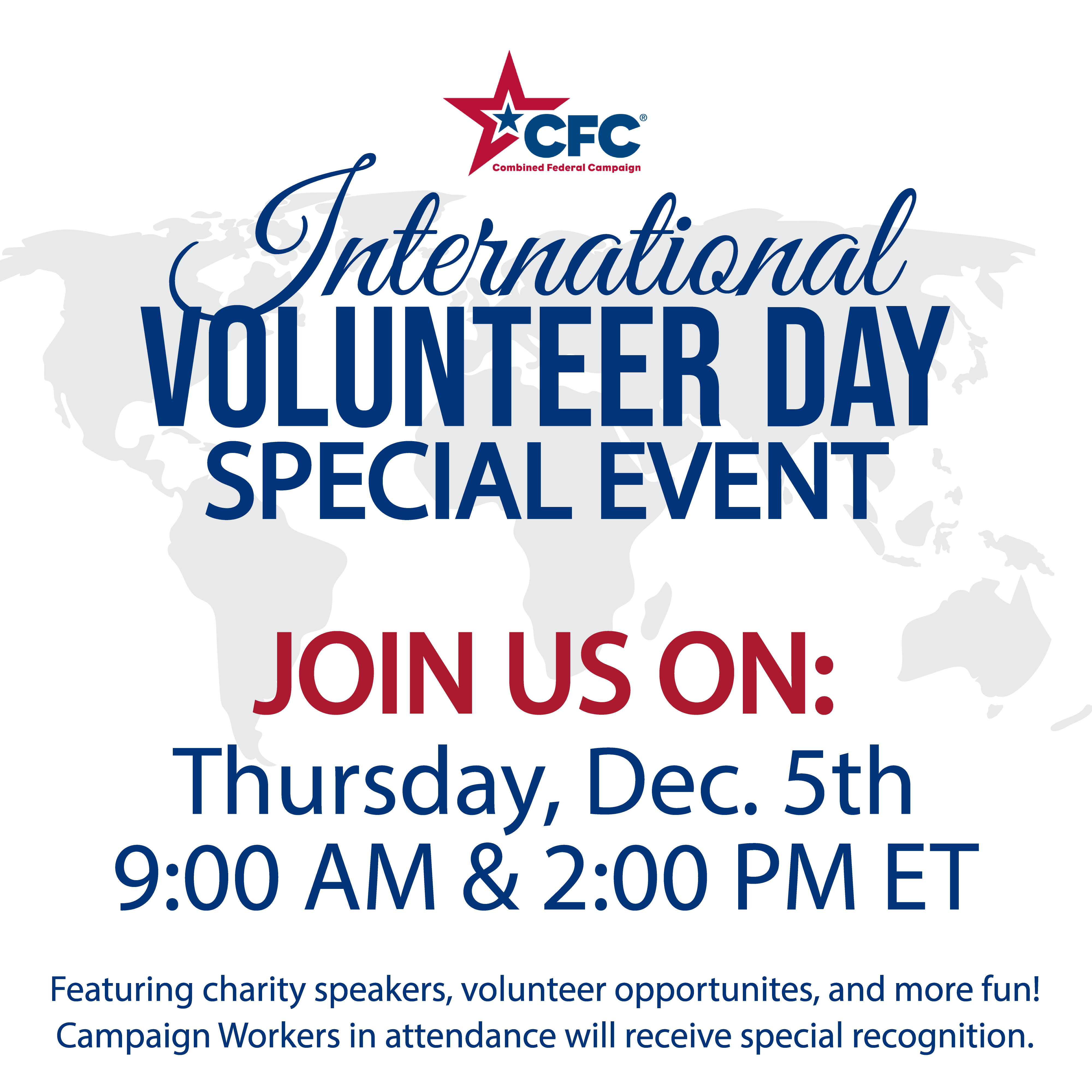 Volunteer Event graphic with details on the date and time of the event